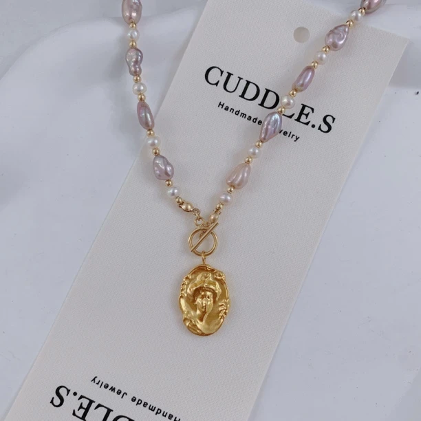 合金项链 Cuddle 美产包金 紫光炫彩keshi 项链 轻奢款