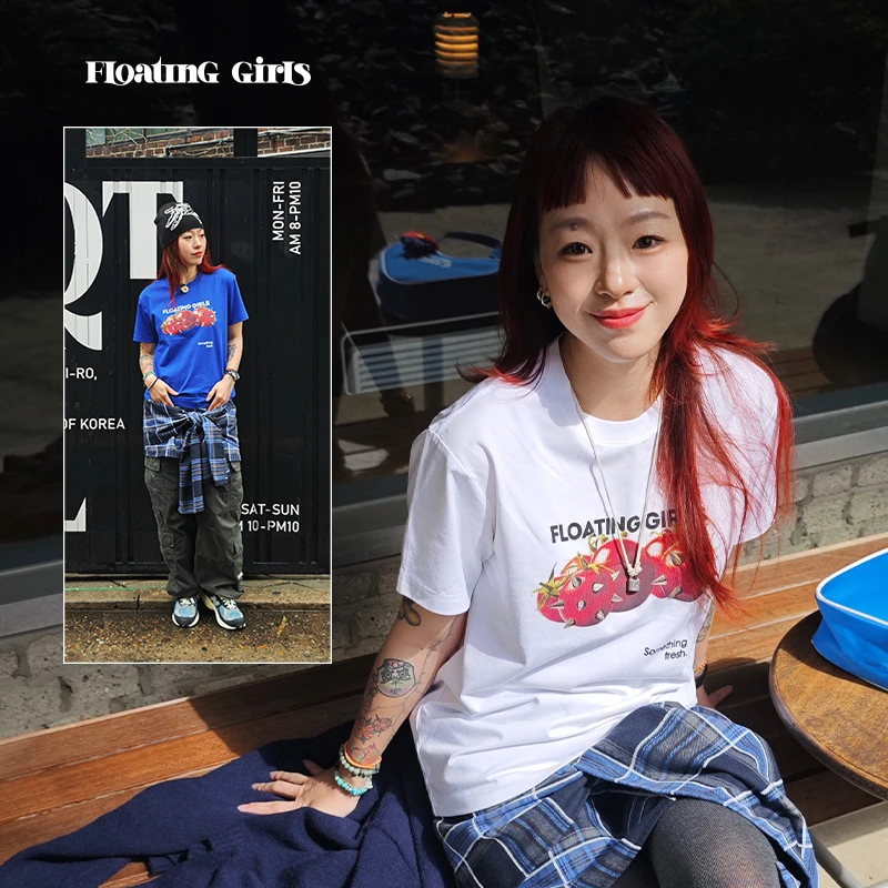 FLOATING GIRLS美式甜酷原创硬核西红柿印花索罗娜短袖FG24X061TS