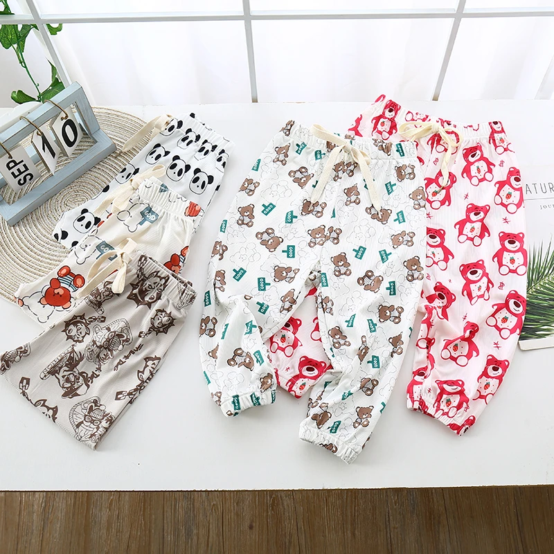 儿童裤子宝宝夏季薄款宽松灯笼裤防蚊裤休闲裤小童空调裤