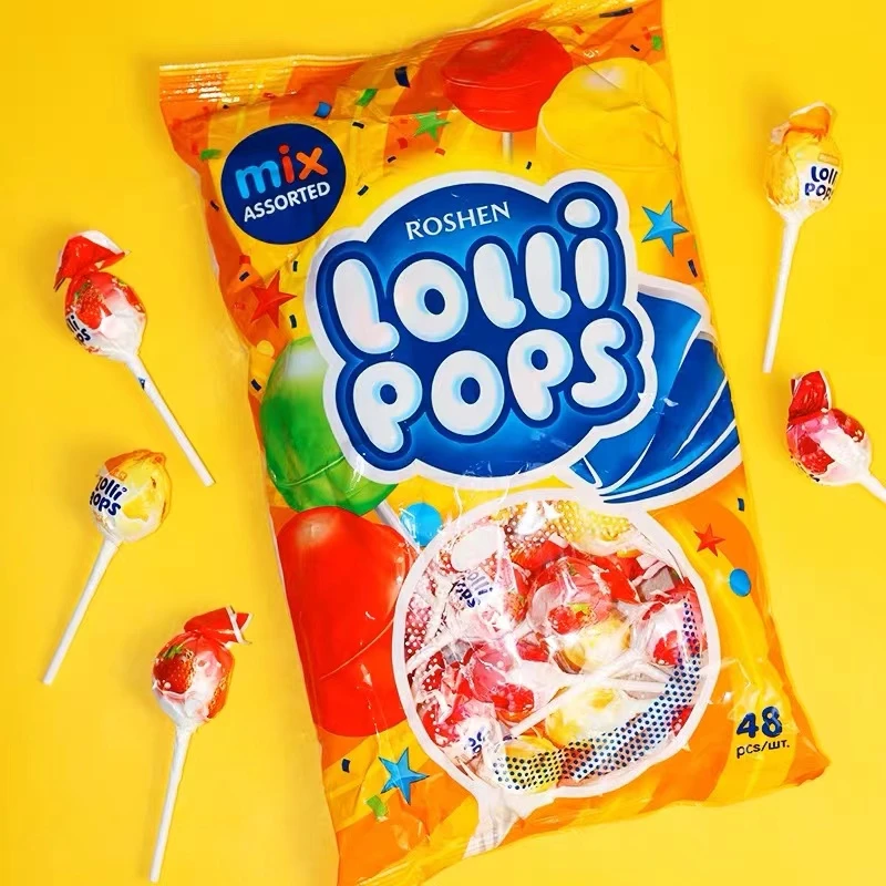 进口如胜混合水果酸乳味棒棒糖果920g/袋食用棒棒糖喜糖糖果