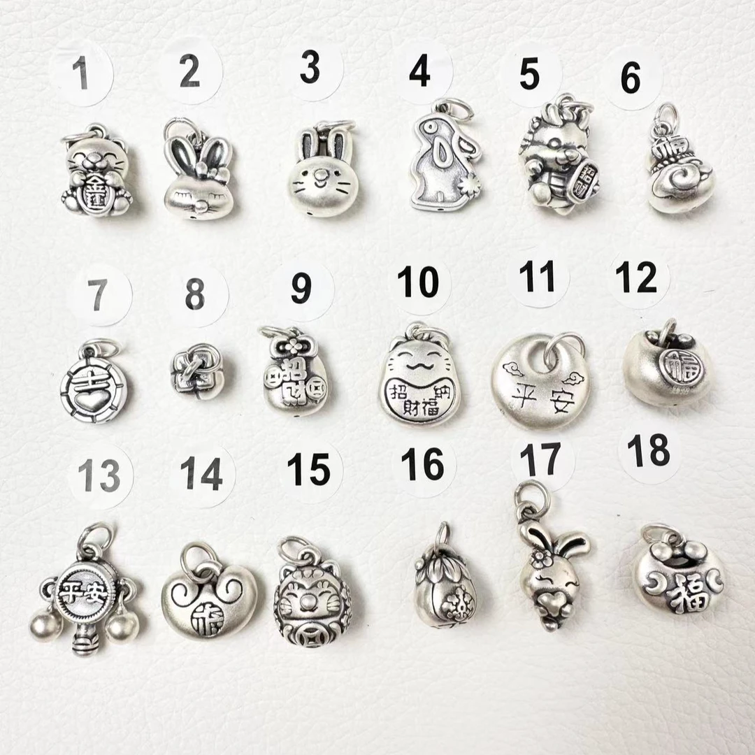 足银银制品 足银999配件吊坠链接