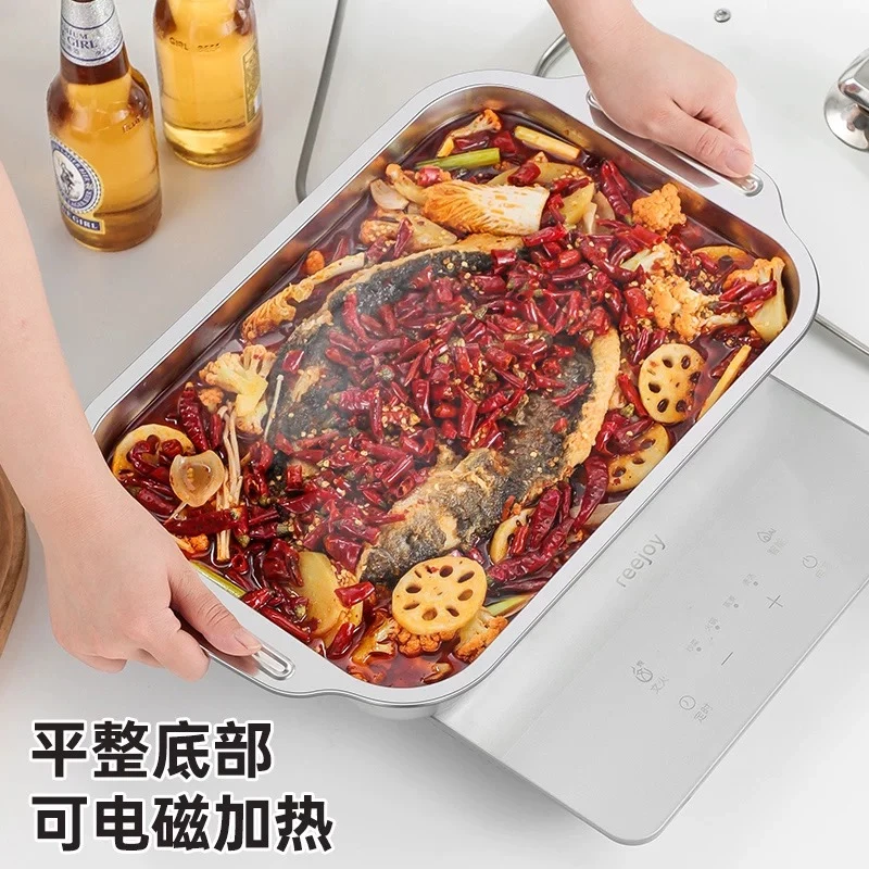 不锈钢加厚36*20海鲜盘2个高档家用款居家必备神器【汤姆粉丝专属】