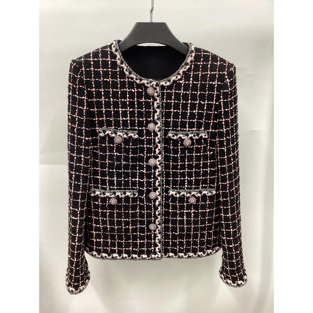 女士2024新款粉黑小香风轻奢外套co83494