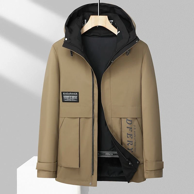 男士保暖可拆卸兔毛正皮内胆派克