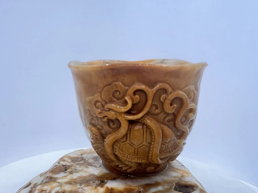 玄武神兽冰碛玉茶具主人杯