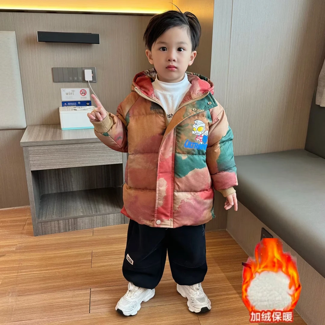男童棉衣奥特曼衣服加厚宝宝棉服2024新款冬季儿童外套保暖棉袄