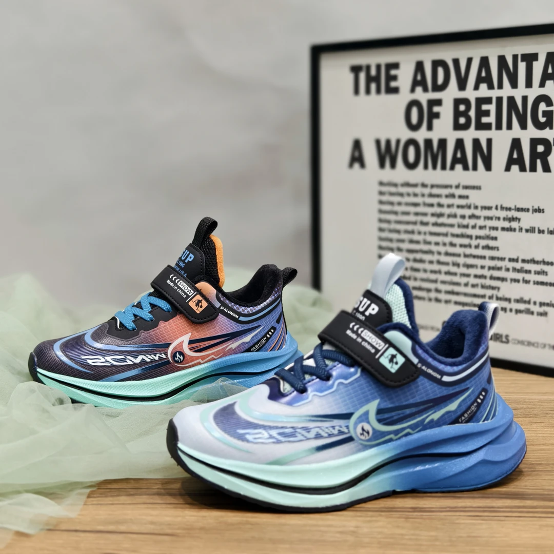 史班迪童鞋儿童运动鞋男孩大童冬季二棉加绒新款跑鞋登山鞋运动鞋