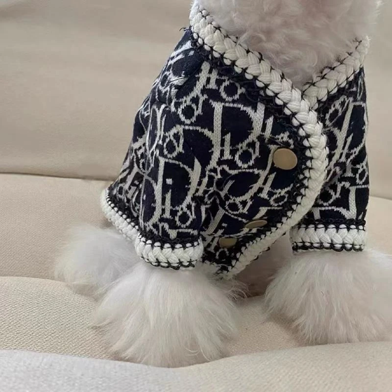 潮款狗狗衣服秋冬泰迪比熊雪纳瑞博美针织开衫小狗猫保暖宠物衣服
