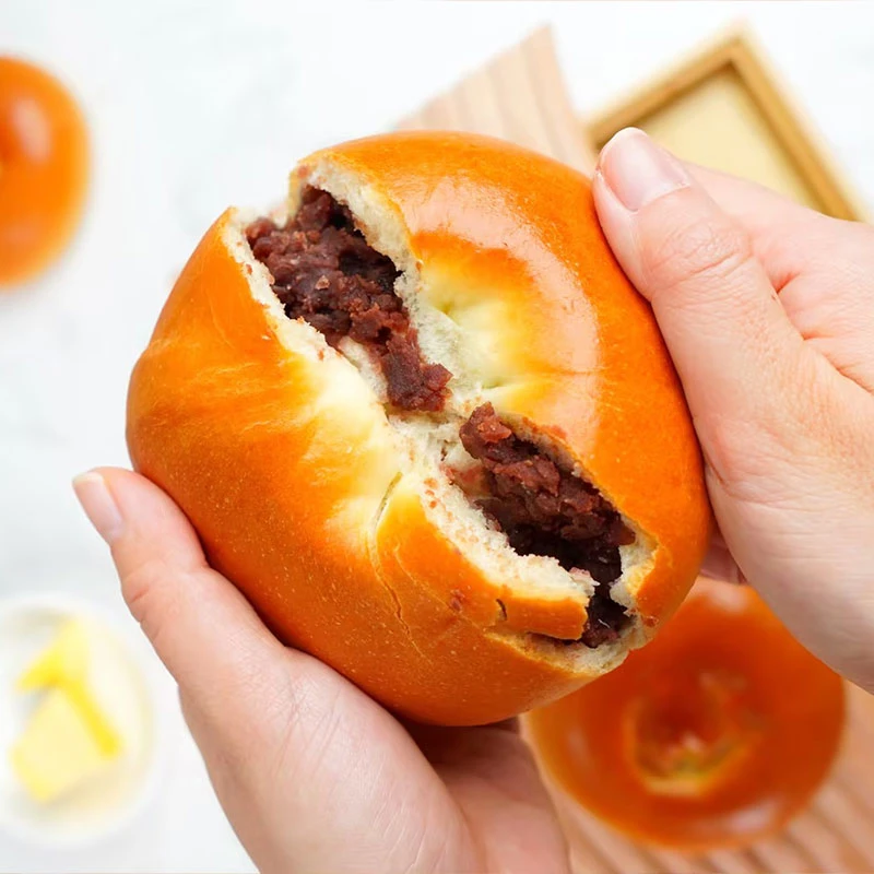 怪力食厂红豆包餐包湿面包夹心零食解馋饱腹营养早餐448g（共8个）