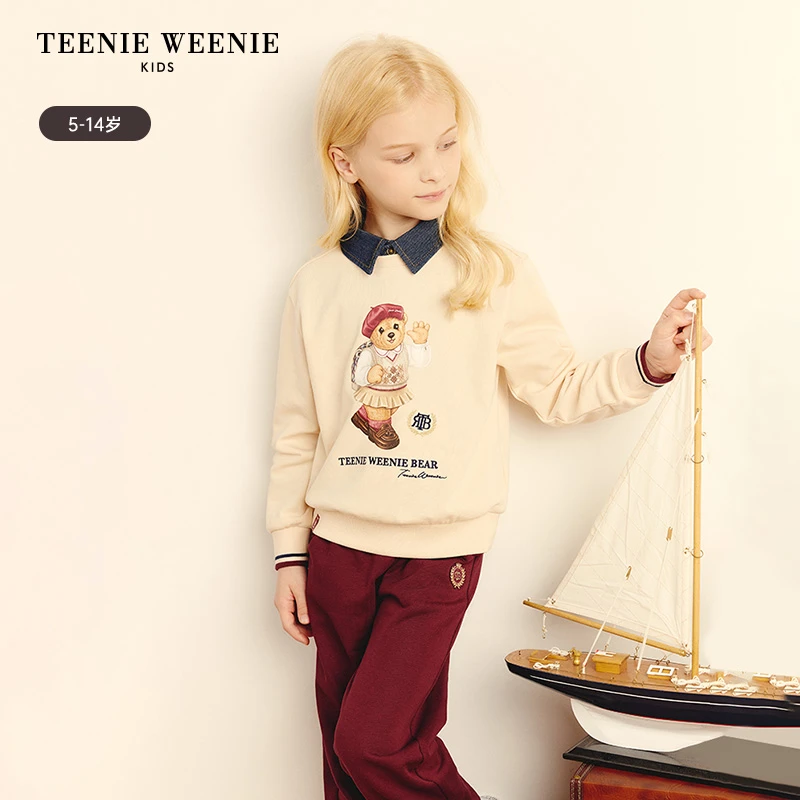TeenieWeenieBaby24秋季新款女童印花学院风百搭卫衣TKMW243854K
