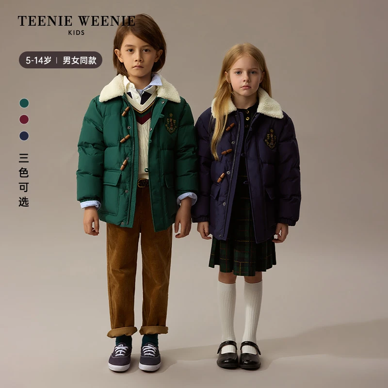 TeenieWeenie Kids小熊童装24冬羊羔毛厚三防羽绒服TKJD248971H