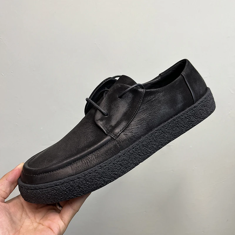 断码清仓复古做旧小脏鞋男日系休闲鞋子春秋新品真皮潮鞋板鞋男款