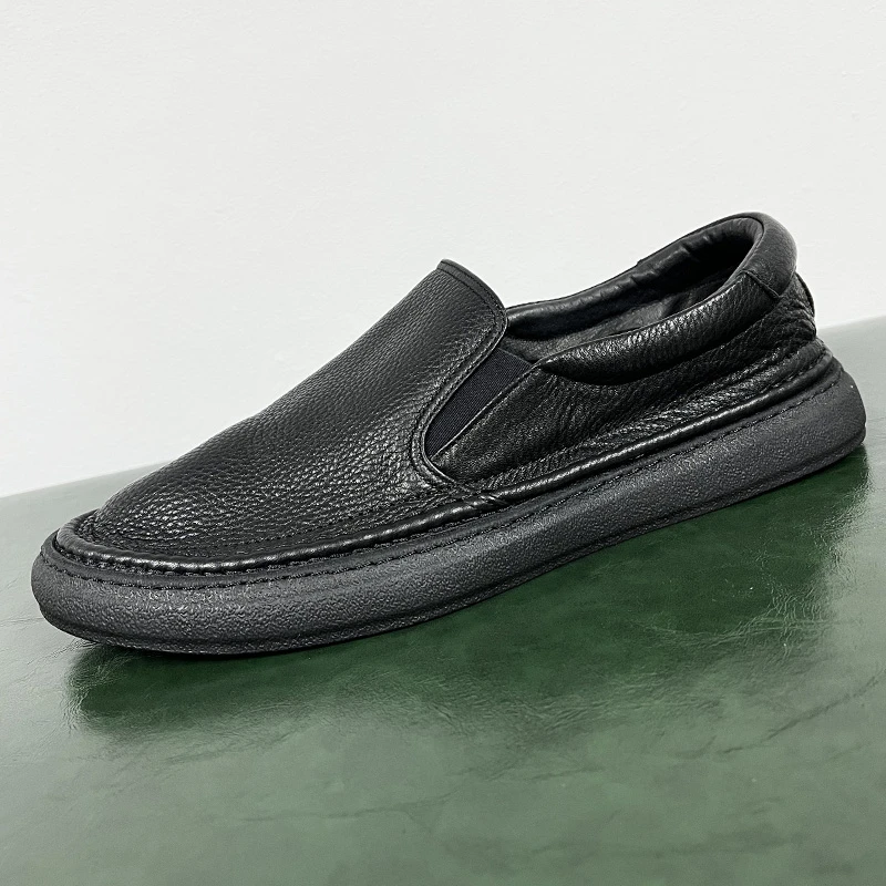 2025新款真皮懒人鞋一脚蹬男鞋软皮休闲鞋潮流百搭透气乐福鞋男士