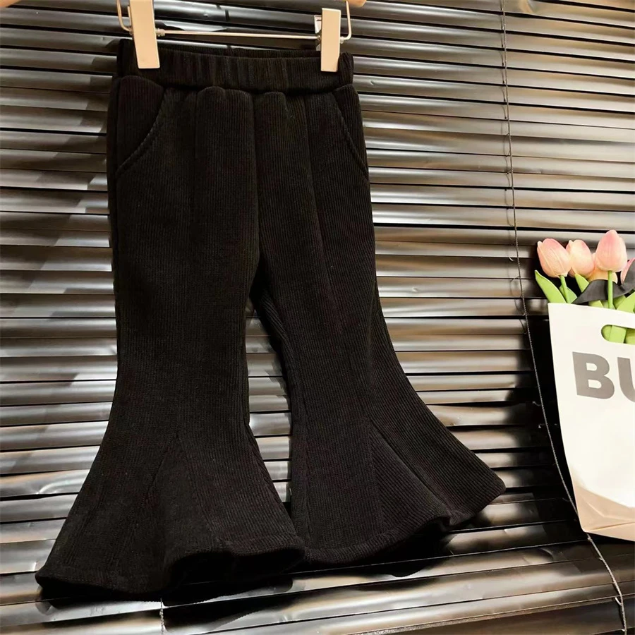 HHkids女童微喇叭百搭气质马蹄裤秋款小香风外套喇叭裤GTZ210