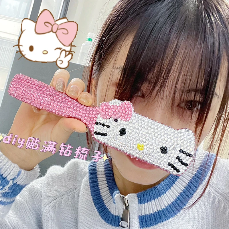 diy手工hello kitty满钻梳子小巧随身带便携化妆梳送女友圣诞礼物
