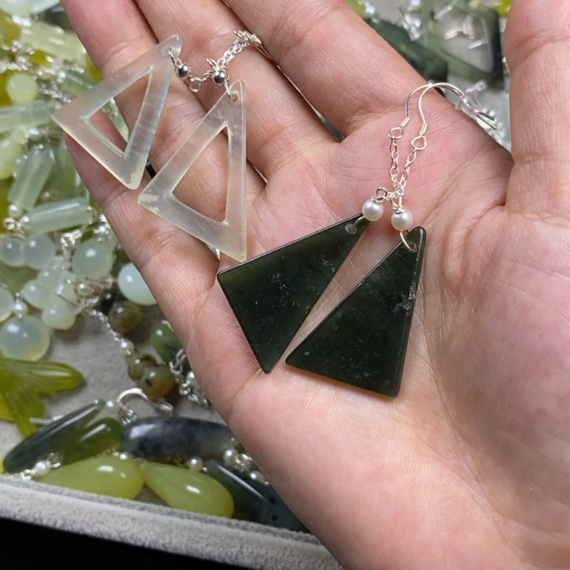【闪购商品】蛇纹石玉挂件耳坠耳环未镶嵌?****?