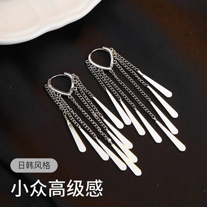 足银耳饰 正品990超仙网红简约ins女长款气质百搭耳饰小众高级感.