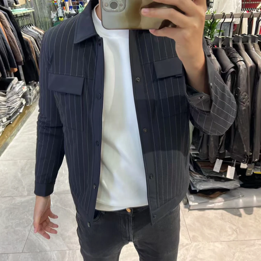 明线轻薄夹克版羽绒服18072