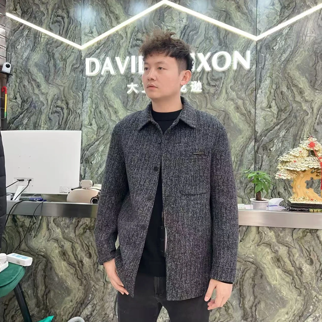 格雷灰双面羊毛大衣2617