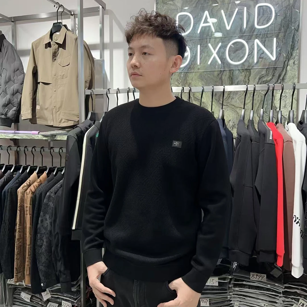 冬季加厚加绒针织衫提花工艺轻奢简约K-933