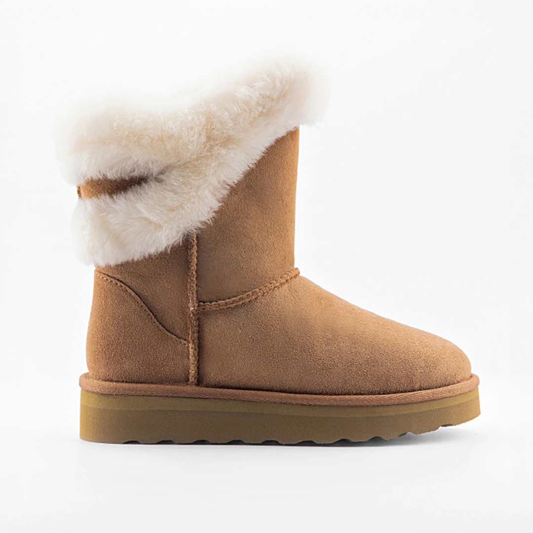 隆丰起程毛边中筒靴SWOW086YW【正码正拍，脚瘦减半脚胖加半】