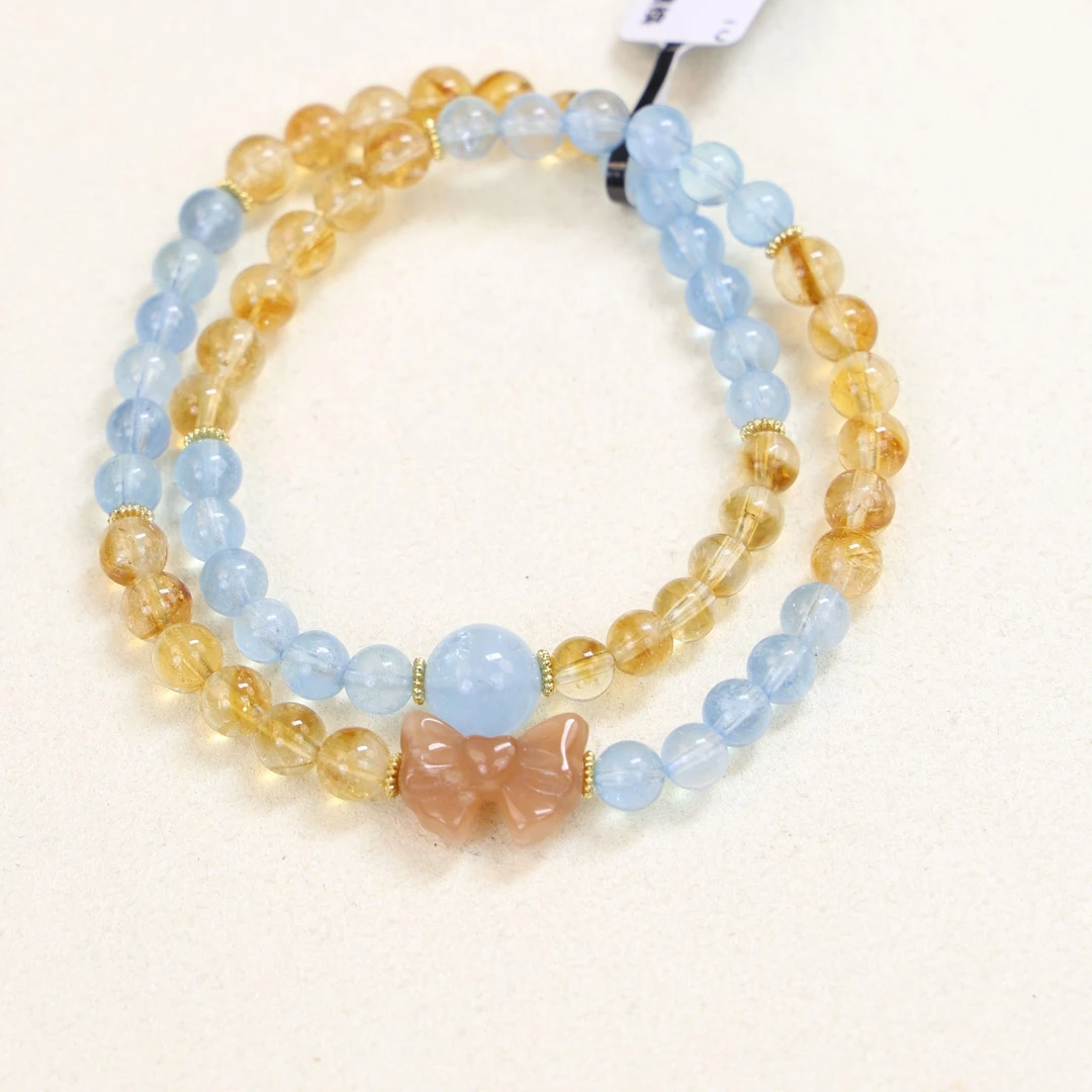 原创水晶金太阳手串J168【多样性发一】