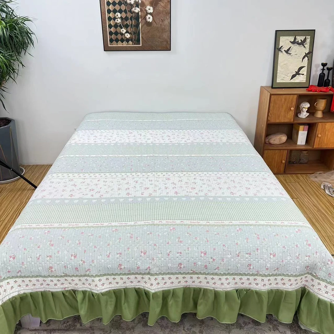 双面水洗棉床盖--春色之意新款(床裙)200*230