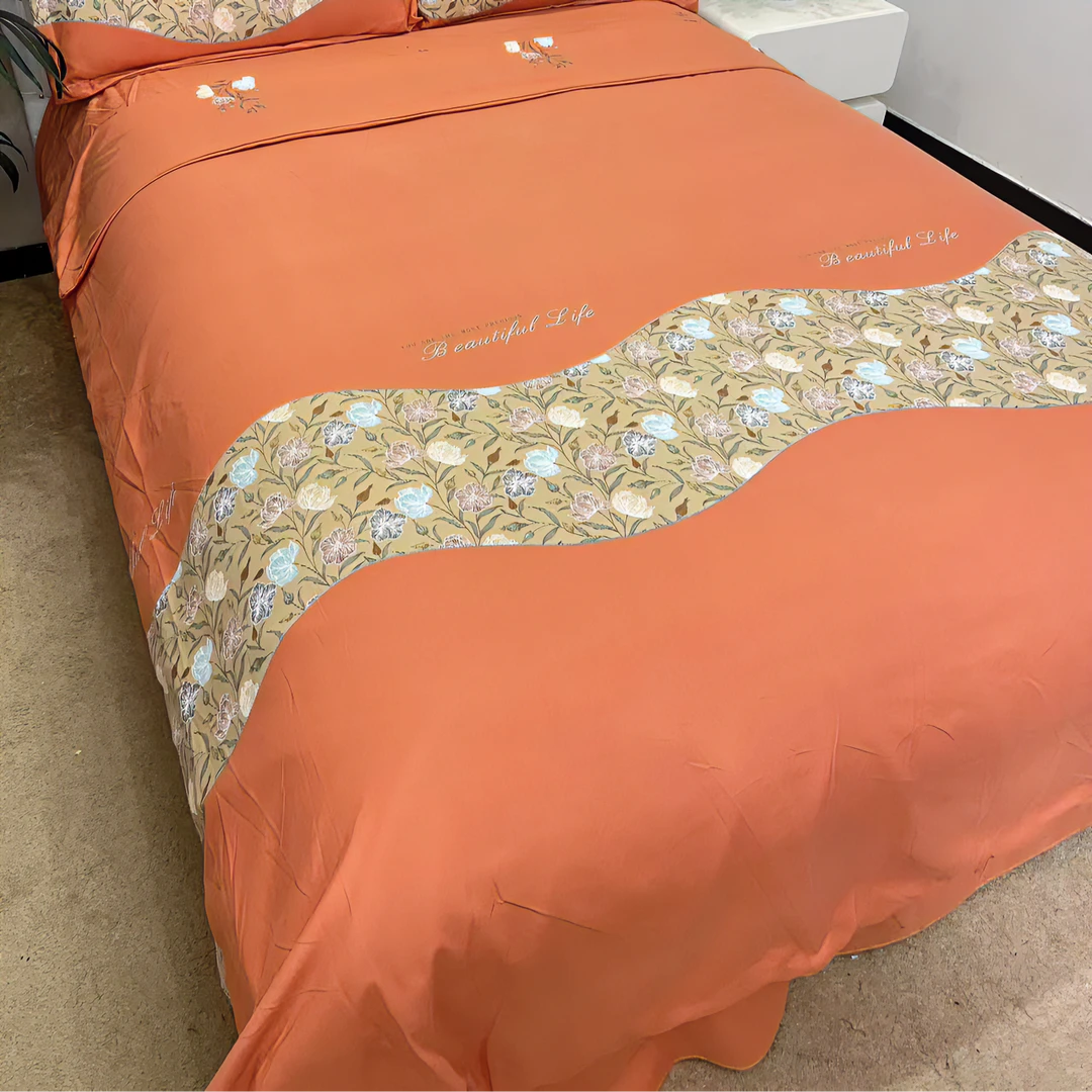 轻奢加厚亲肤简约斜纹被罩-盛典花枝