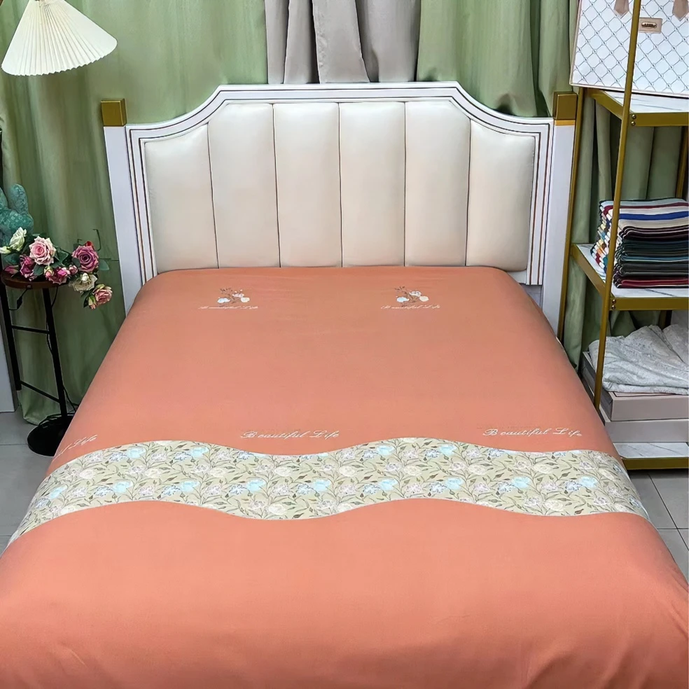 200*230轻奢亲肤棉透气床单-盛典花枝
