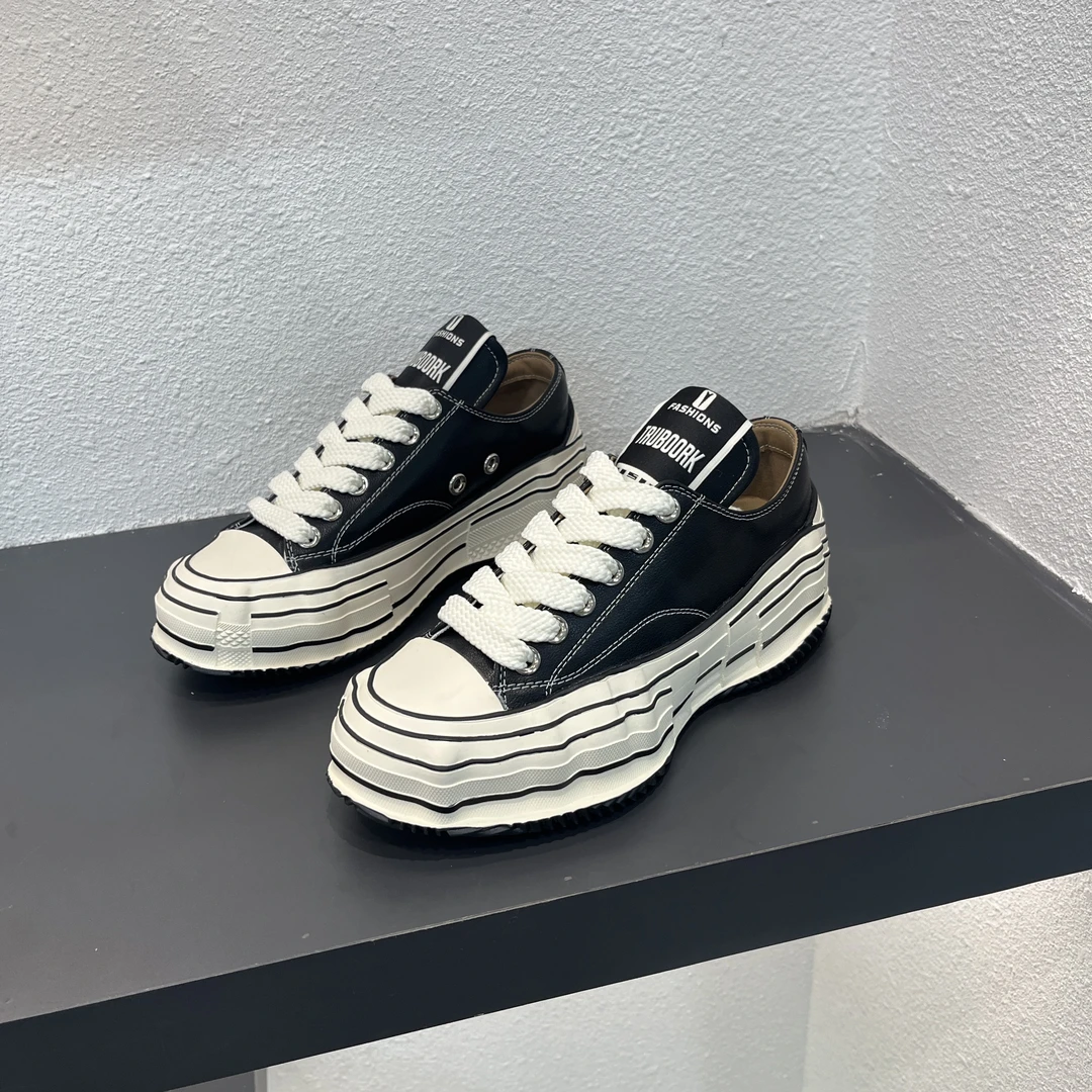 欧洲站新款系带休闲乞丐鞋女复古ins潮厚底明星款真皮溶解增高鞋