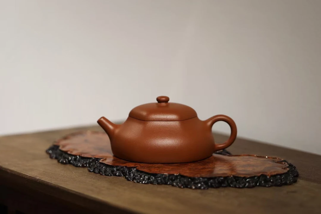 奕轩-孙茂琦【六方静乐壶】生砂朱泥·全手工制作·容量：160CC