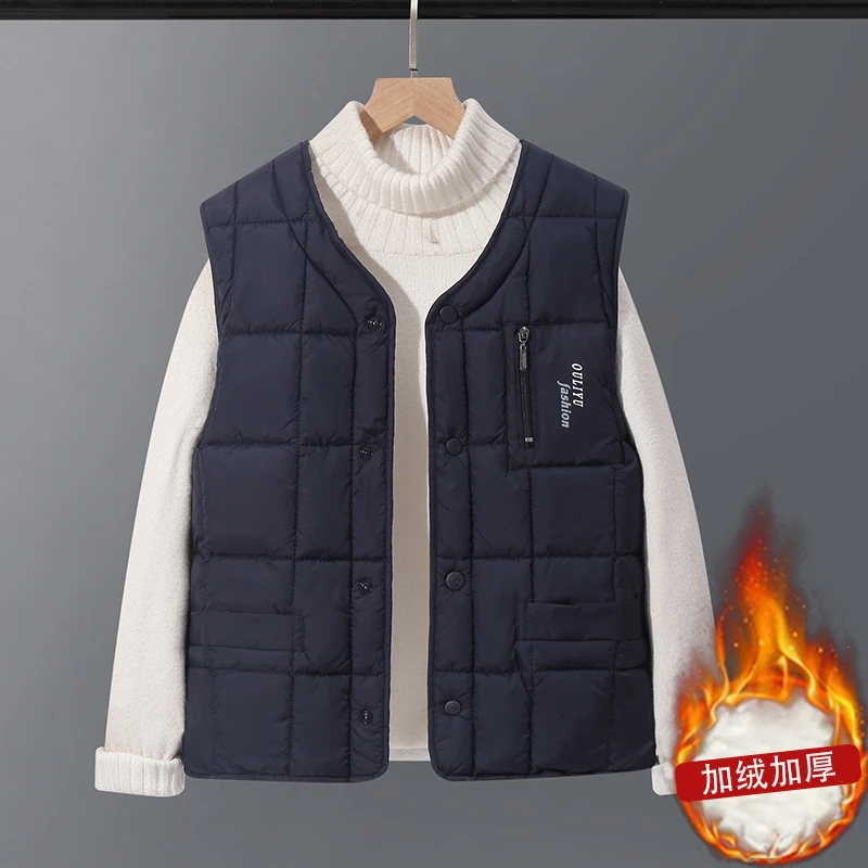 男士加绒棉马甲冬季加绒加厚背心冬季保暖坎肩1245J