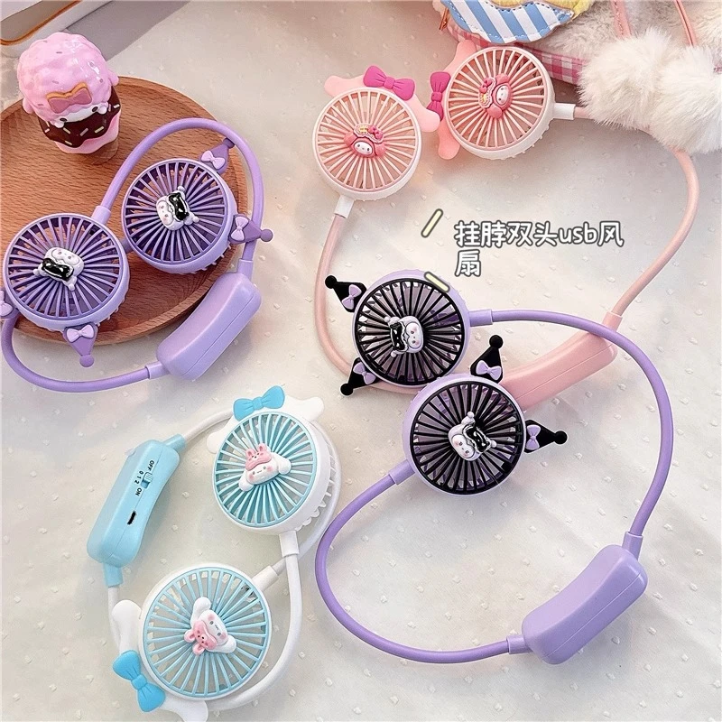 挂脖小风扇usb可充电挂脖风扇随身可爱萌便携式户外随身旅游风扇