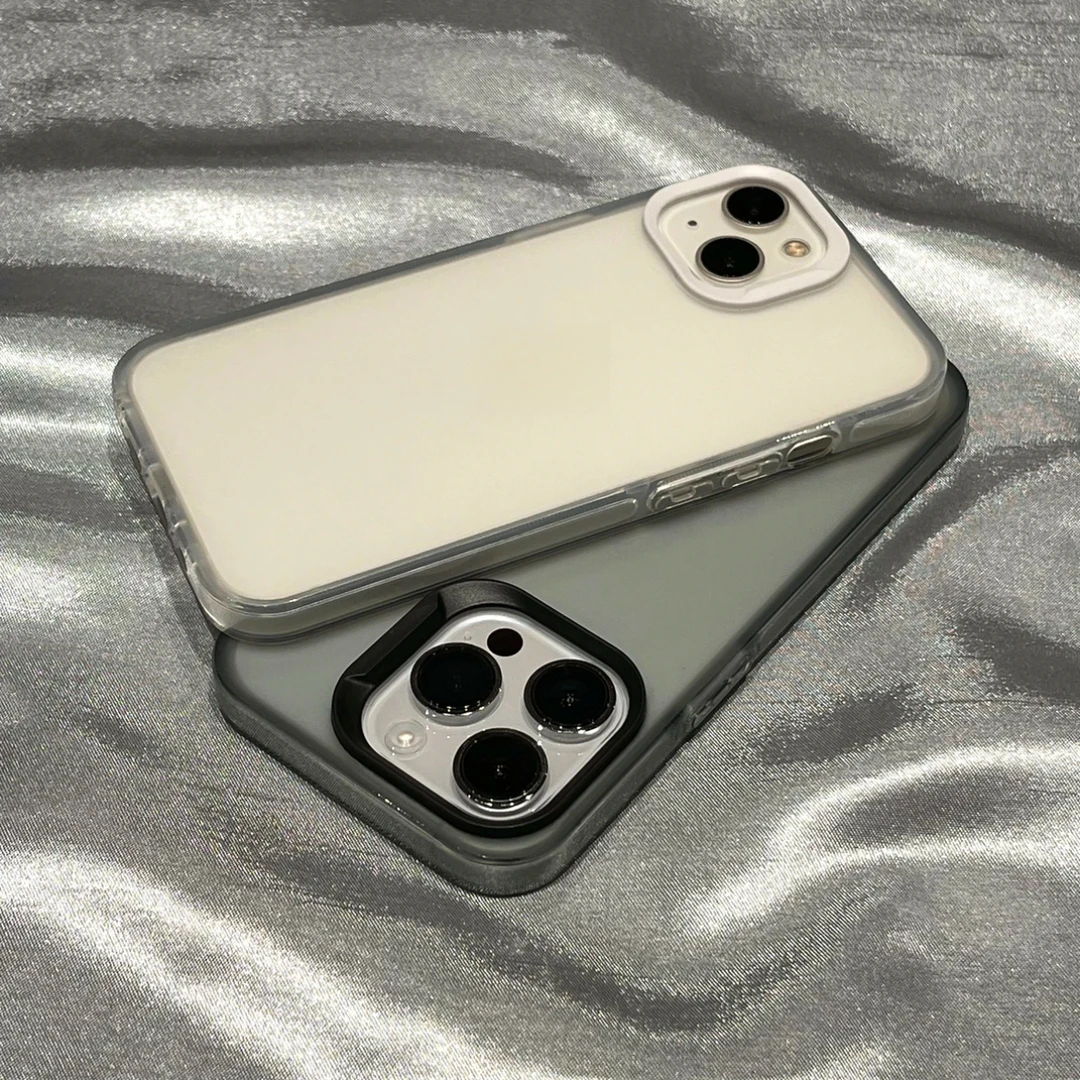 防指纹新款黑白镜头磨砂iPhone15/14promax手机壳苹果13软12/11套