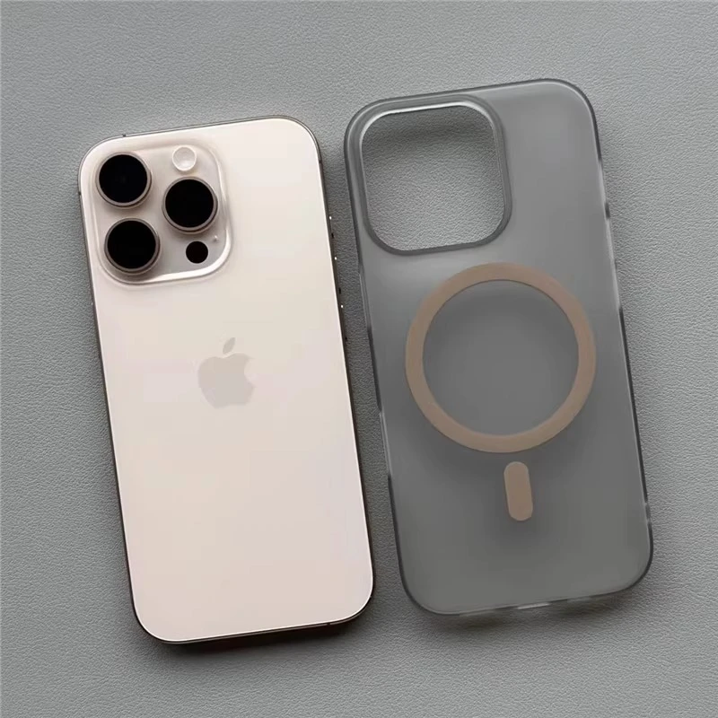 薄如隐形沙漠金磁吸适用苹果13手机壳iPhone16promax硬15不发黄14