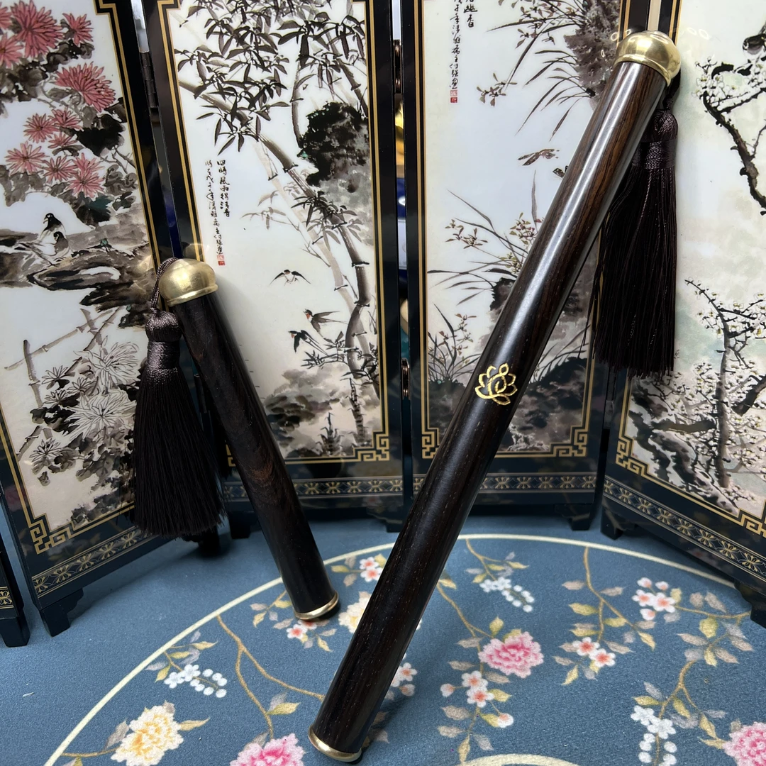 【禅心香管】黑檀木香管铜盖铜座中国风流苏复古香管