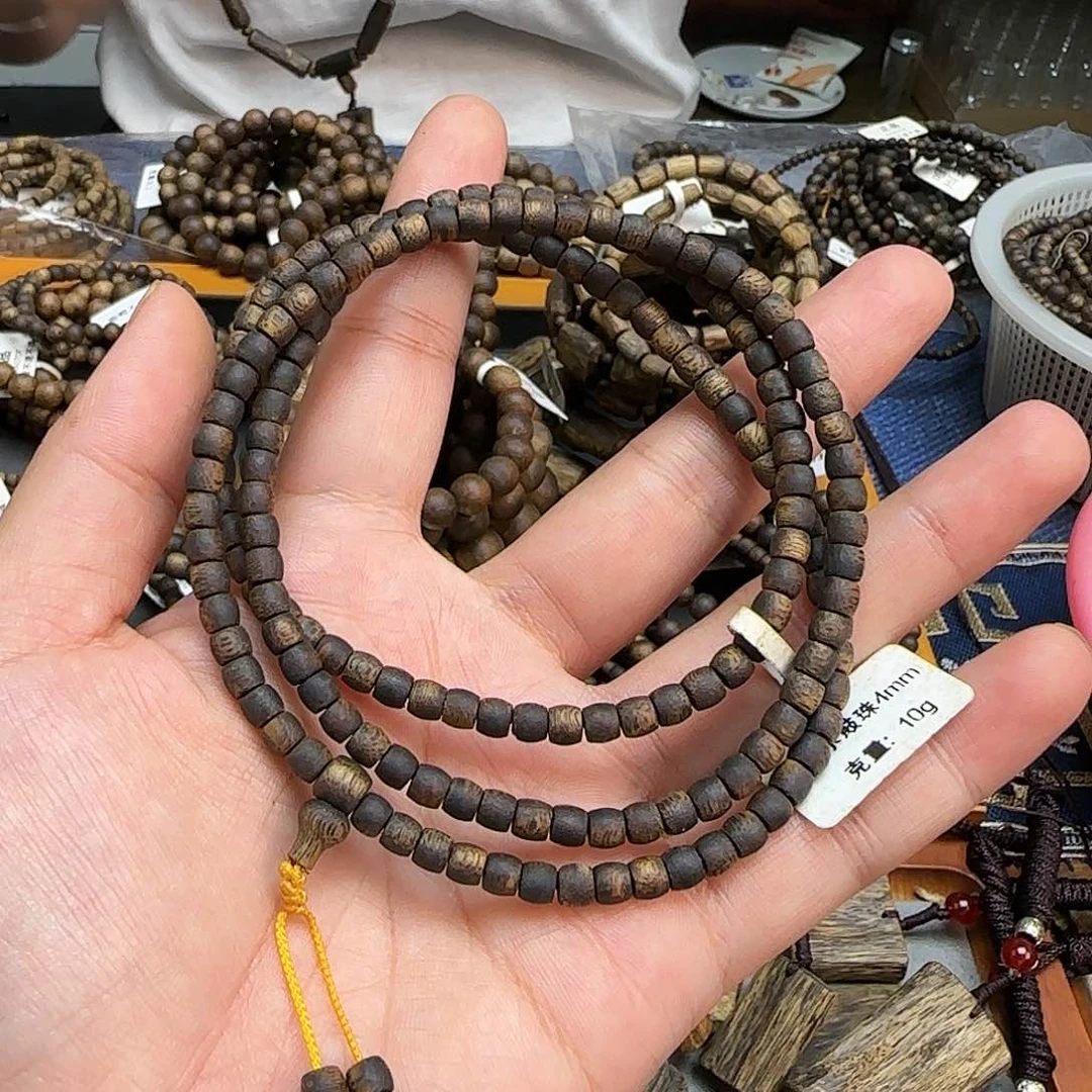 沉香手串鼓珠手串多圈棋楠沉水级10