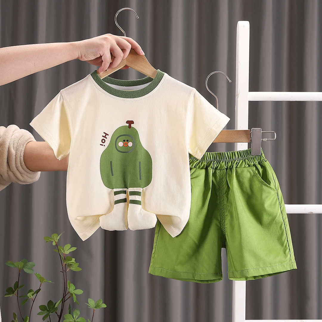 2024新款炫酷潮流时尚男童洋气帅气卡通薄款男宝休闲套装