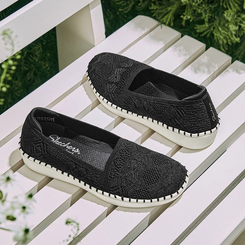 Skechers斯凯奇浅口网面一脚蹬单鞋女夏季新款轻质透气耐磨休闲鞋