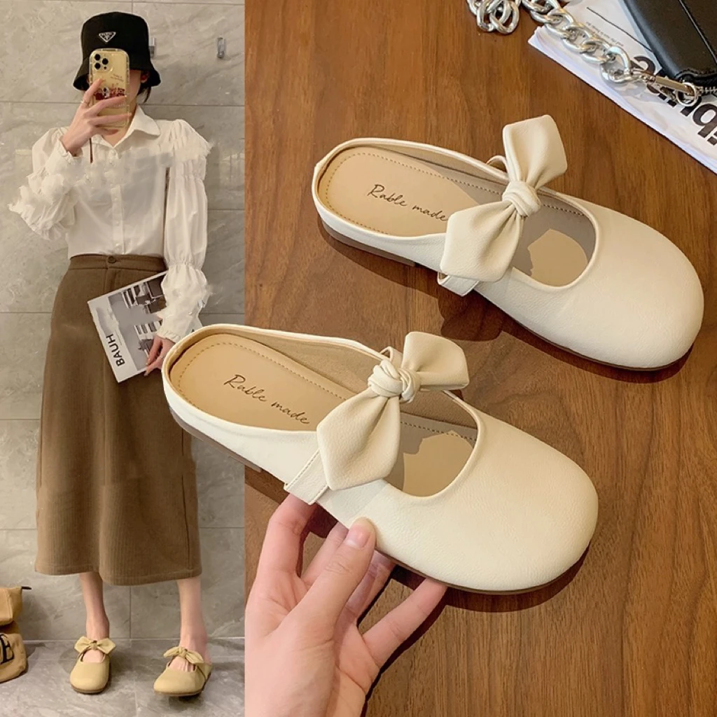 包头拖鞋女夏外穿懒人鞋2025新款法式温柔晚晚一脚蹬半托孕妇凉拖