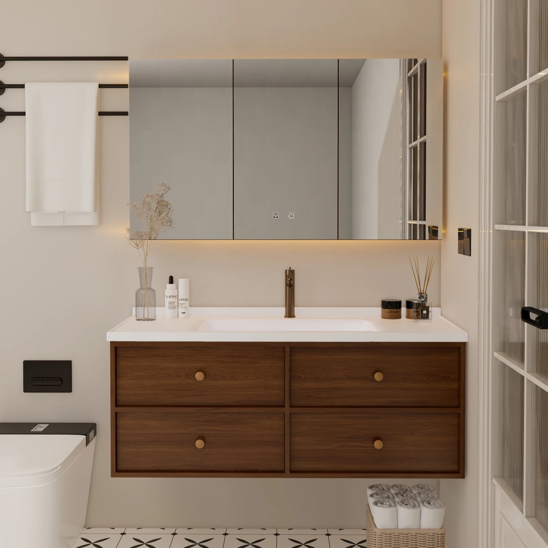 【中古风】骨骼线浴室柜组合新中式陶瓷一体盆洗脸池洗漱台盆卫生间