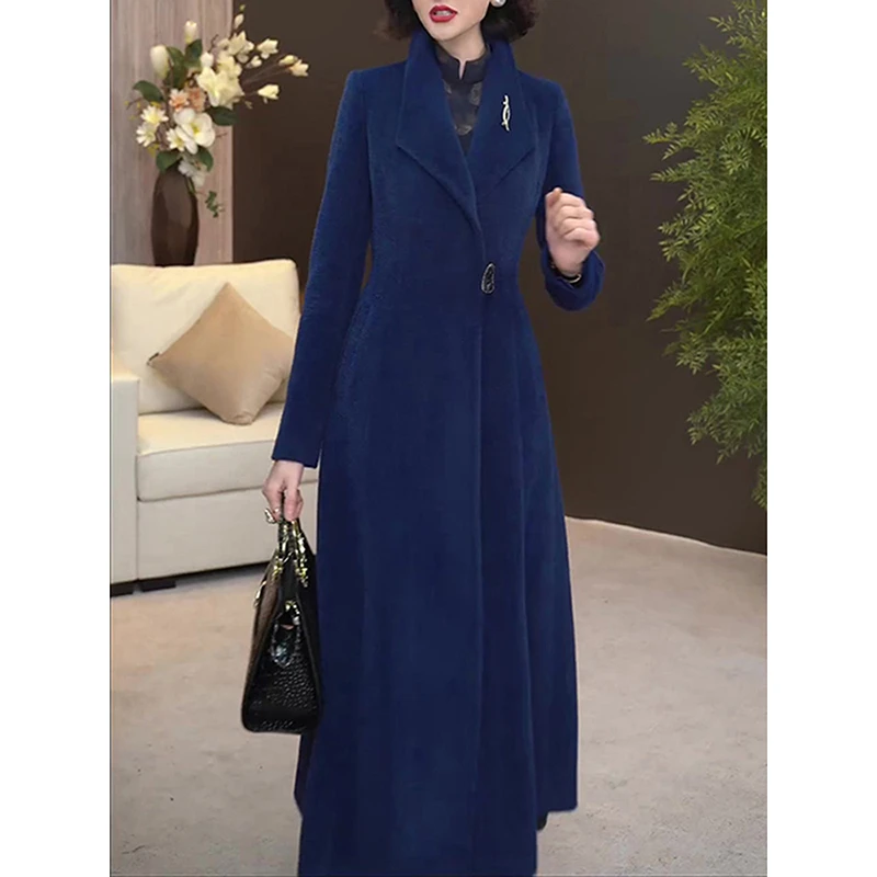 高档阔太太气质百搭毛呢外套2025秋冬季新款修身显瘦高贵妮子大衣