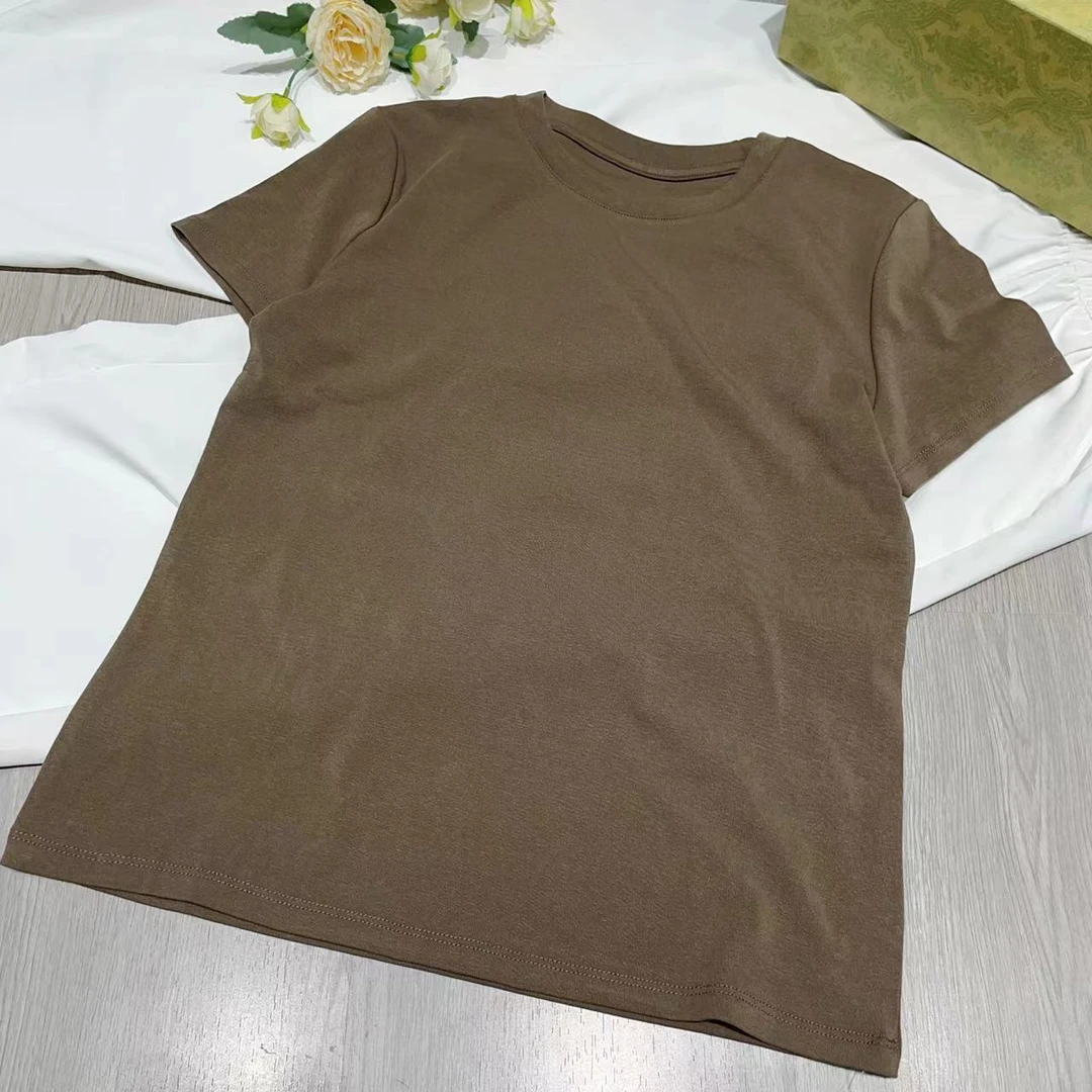 【咖色纯色短袖T恤】2796夏季时尚洋气显瘦上衣