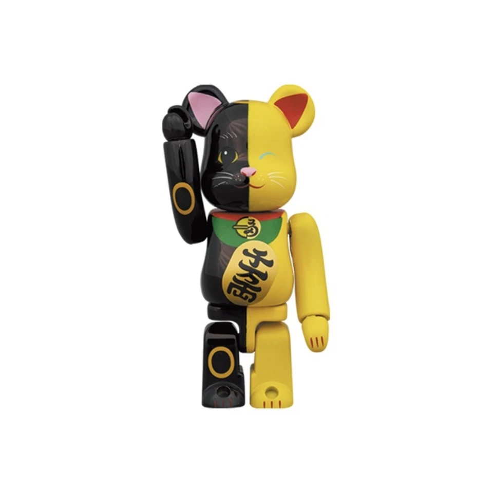 积木熊Bearbrick 黑黄鸳鸯招财猫千万两 双盒拆检 1000%尺寸70cm