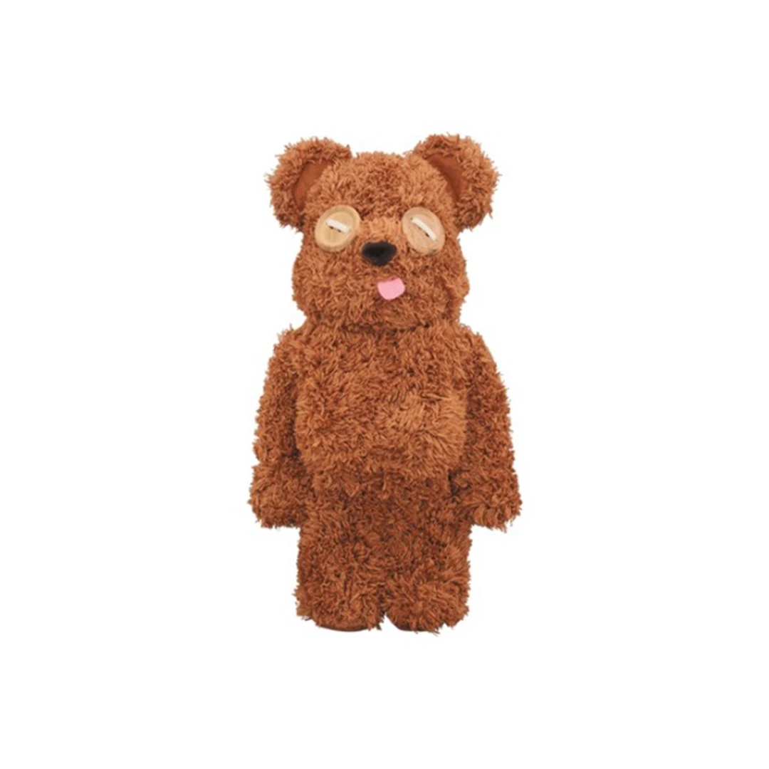 积木熊Bearbrick 小黄人联名款长毛TIM 拆检 400%尺寸28cm 潮玩