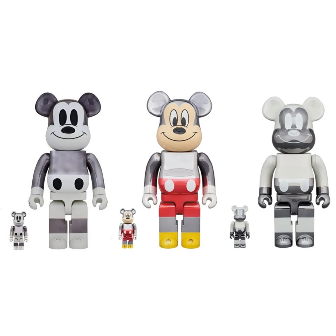积木熊Bearbrick 闪电米老鼠1/2/3代 拆检 400%+100%尺寸 潮玩