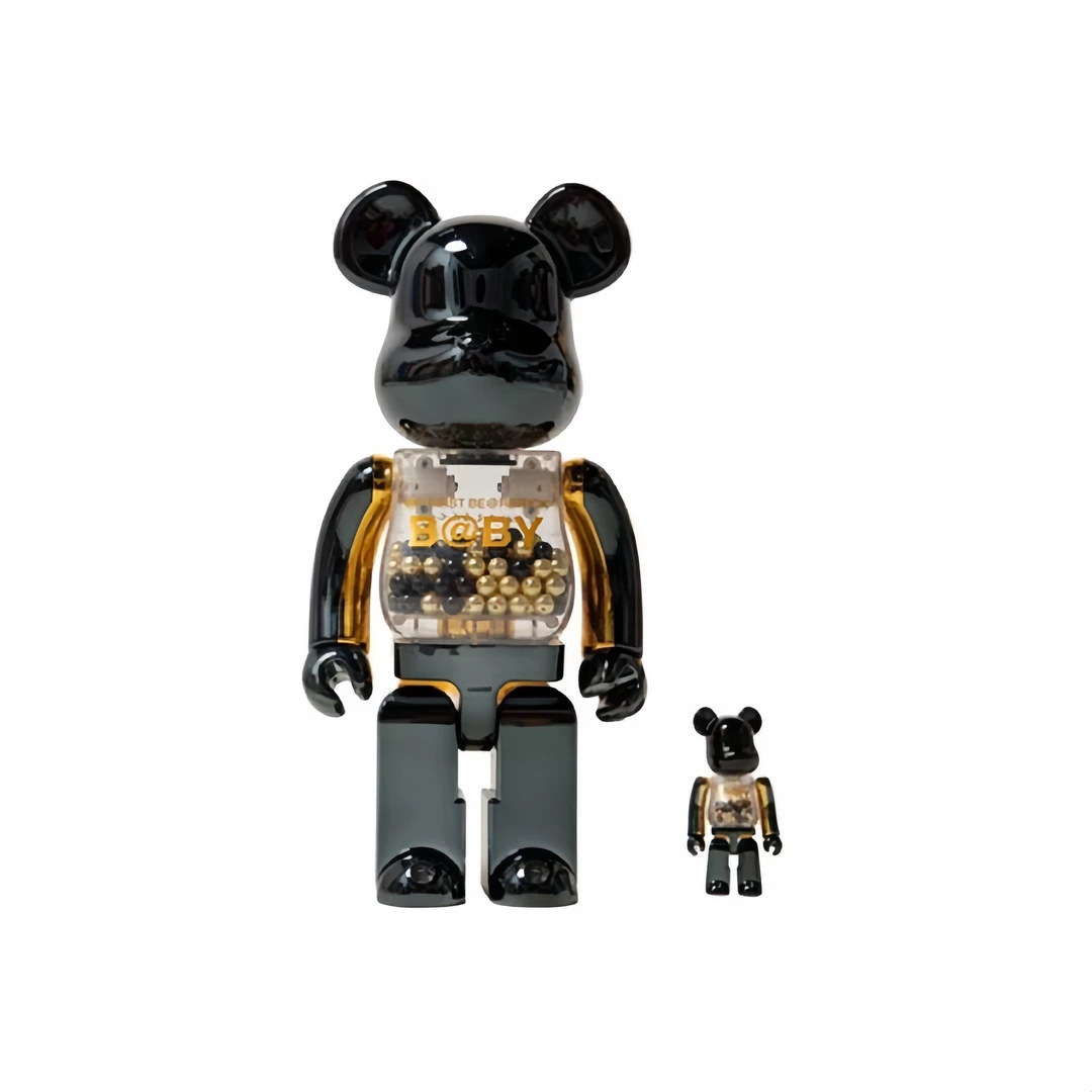 积木熊Bearbrick 黑金千秋 400%+100%尺寸 潮玩