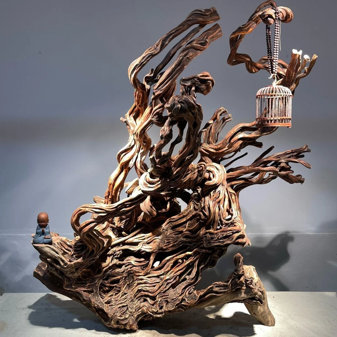 杜鹃根雕天然风化枯木家居客厅酒柜玄关禅意古风装饰(测试不发）