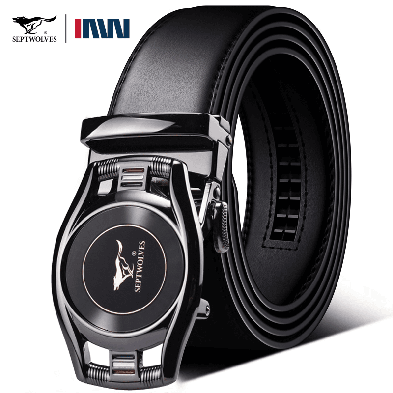 七匹狼皮带男真皮正品商务自动扣男士腰带年轻人休闲韩版牛皮裤带