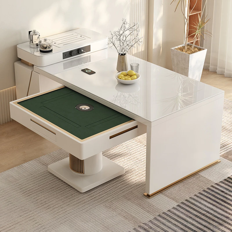 岛台餐桌麻将桌一体两用现代简约伸缩岩板家用餐厅小户型多功能